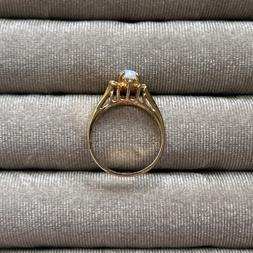 Gold Opal Sunburst Ring - women’s jewelry